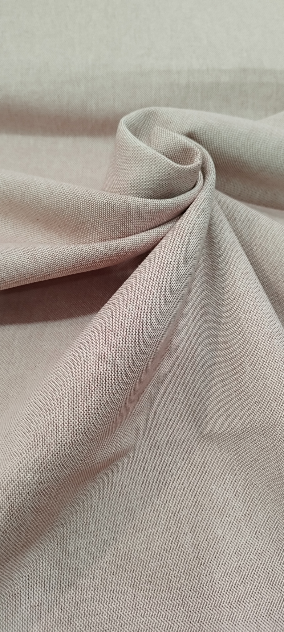 Linho com algodão cor rosa claro